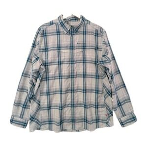 Redington Wayward Guide Fly Fishing Shirt‎ Mens L Green Plaid Lightweight Snap